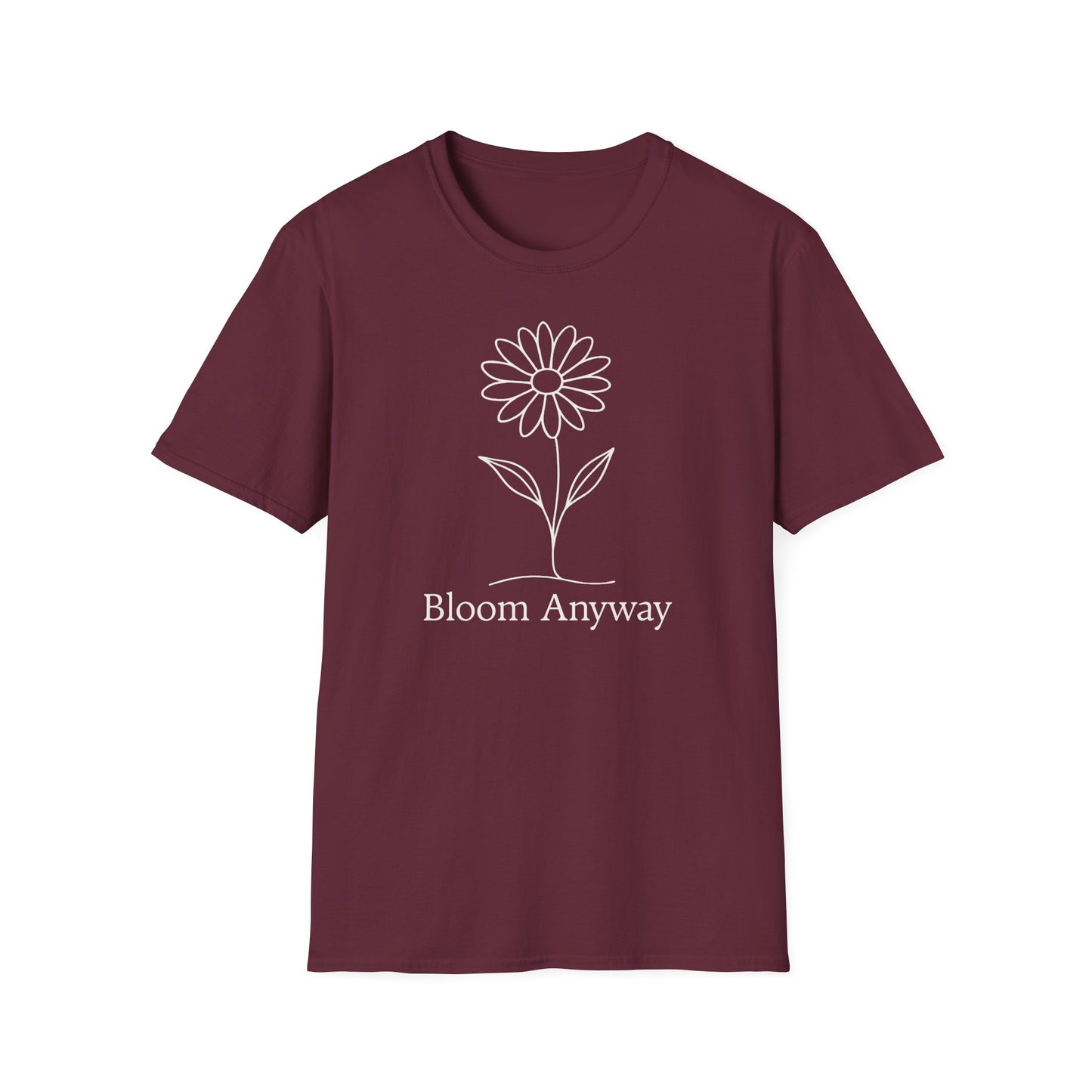 Bloom Anyway Tee ~ Minimalist Wildflower Shirt for Women