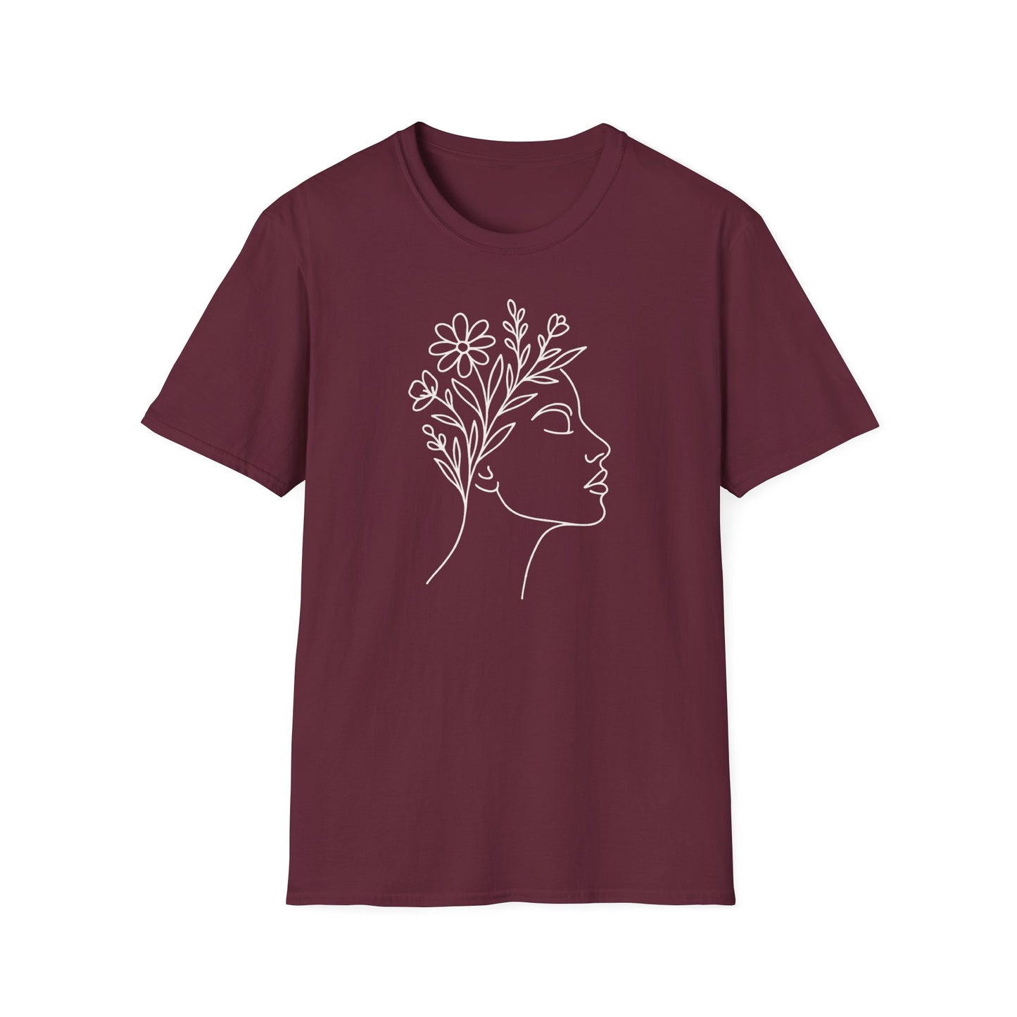 Floral Crown T-Shirt - Softstyle Tee for Nature Lovers