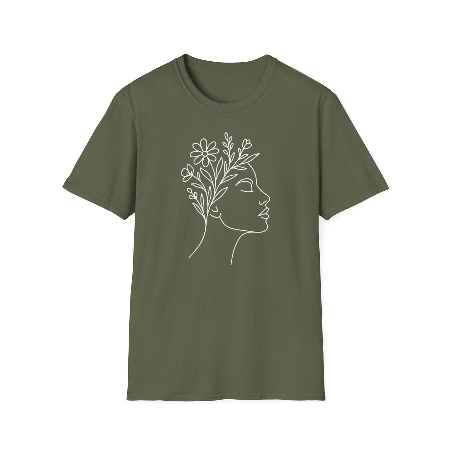 Floral Crown T-Shirt - Softstyle Tee for Nature Lovers