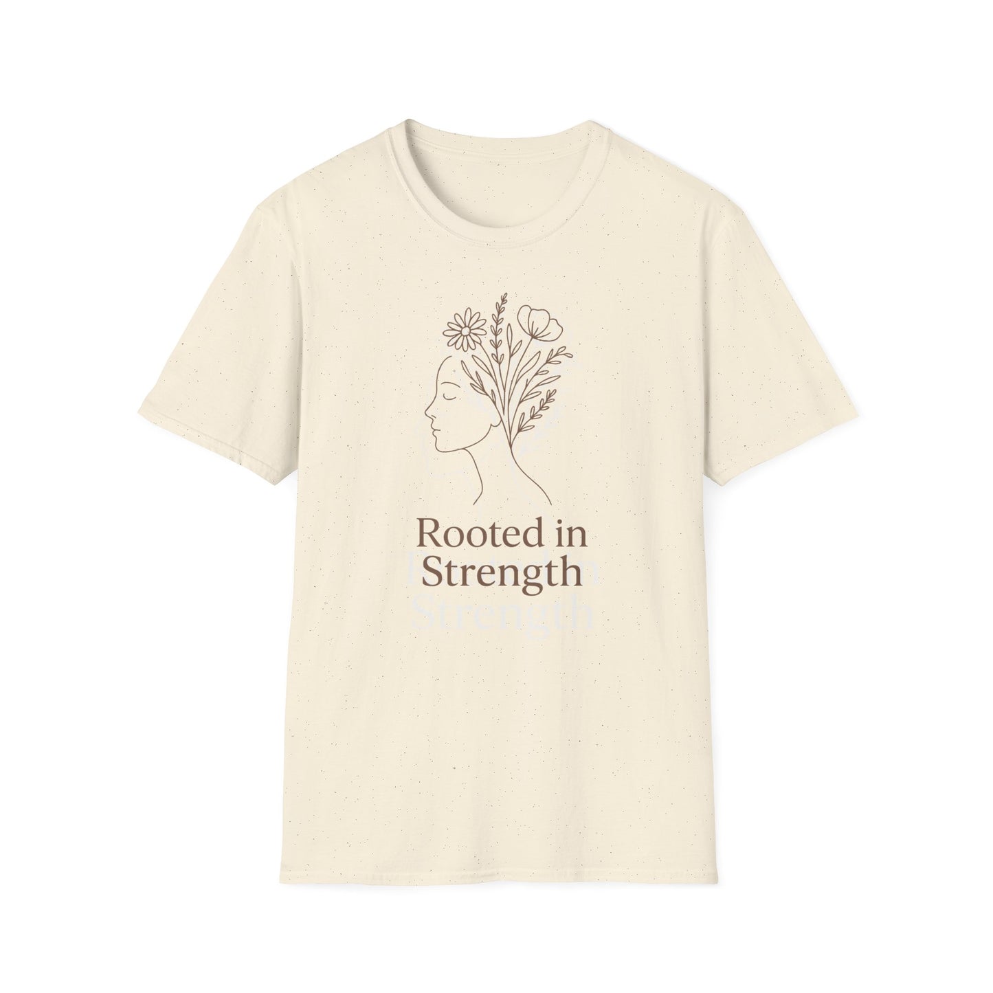 Rooted in Strength Tee ~ Botanical Line Art Shirt for Women