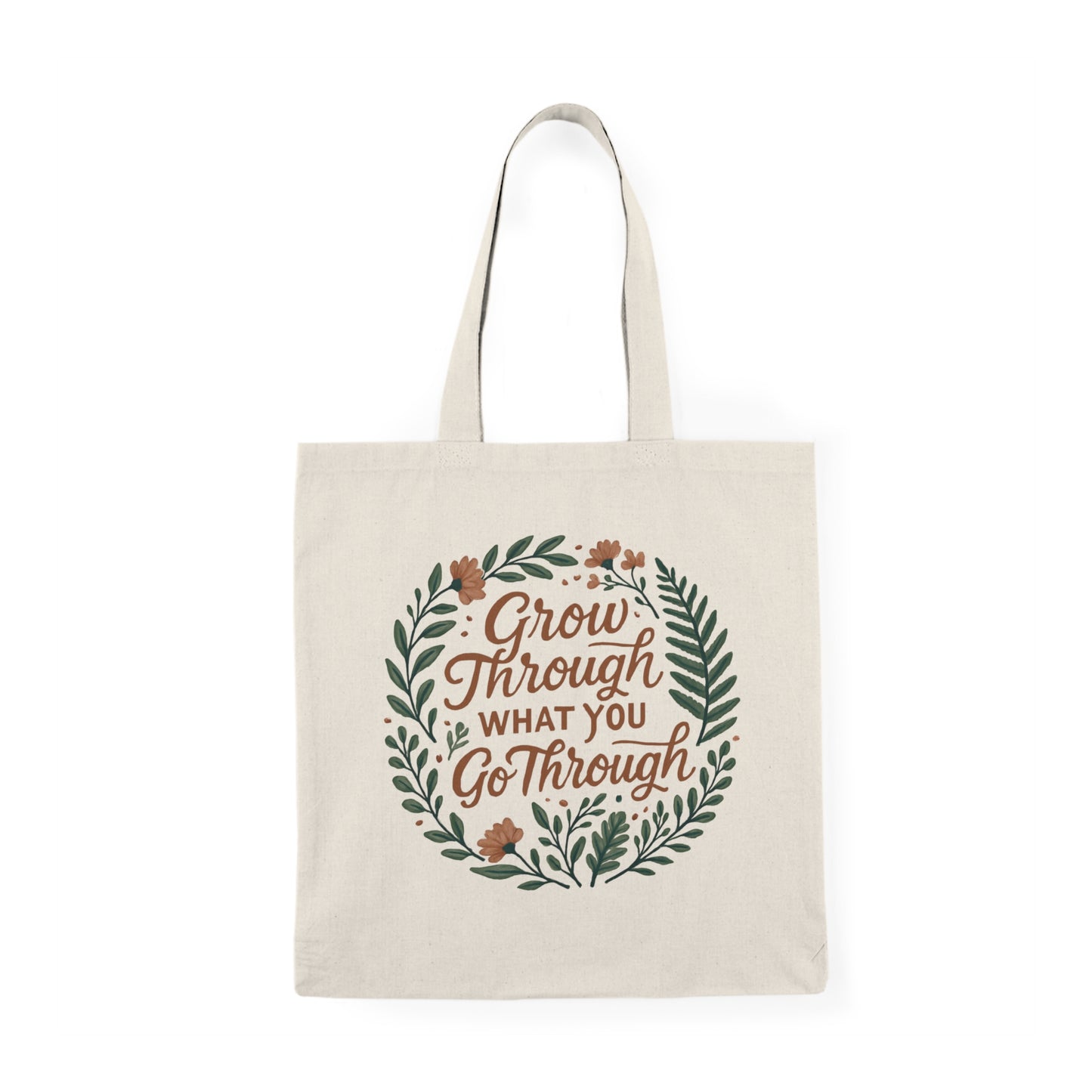 Natural Tote Bag - Grow Through What You Go Through