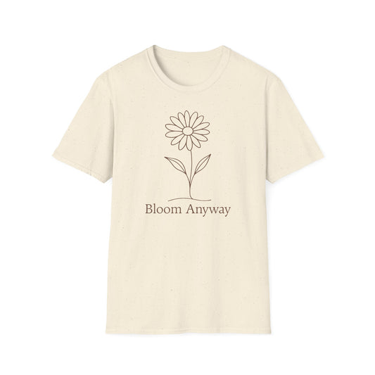 Bloom Anyway Tee – Minimalist Wildflower Shirt for Women