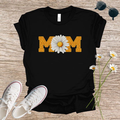 Mom Gold Letter White Daisy T-Shirt