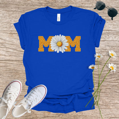 Mom Gold Letter White Daisy T-Shirt