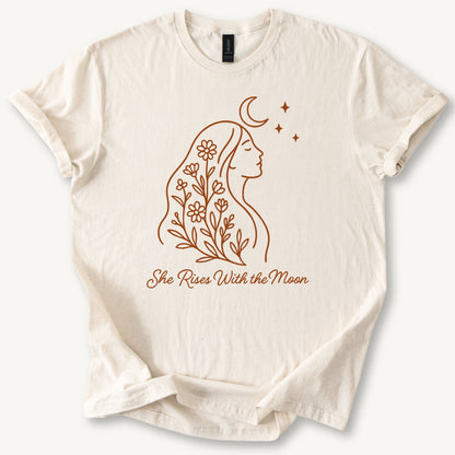 She Rises With the Moon Tee - Minimalist
