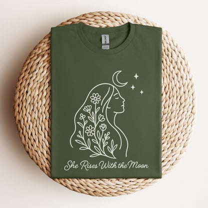 She Rises With the Moon Tee - Minimalist